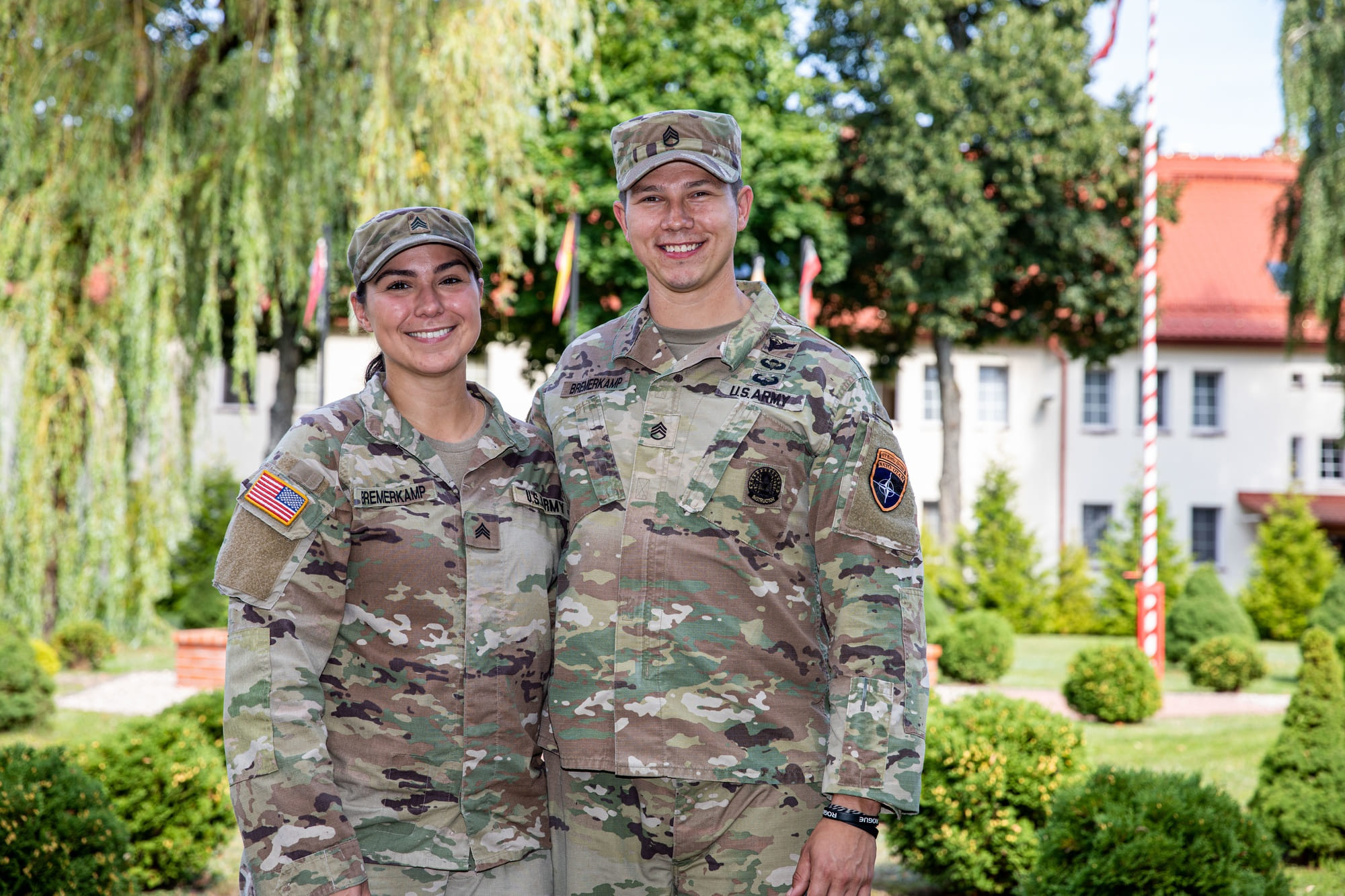 Army member and spouse during a wedding ceremony